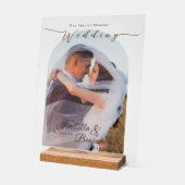 Elegant chique Roos bruiloft foto Acryl Bord (Hoek)