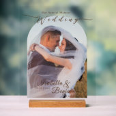 Elegant chique Roos bruiloft foto Acryl Bord (Neutraal)