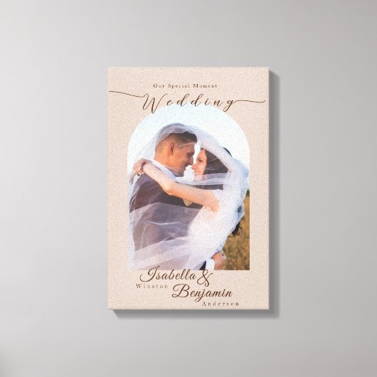 Elegant chique Roos bruiloft foto Canvas Afdruk (Voorkant)