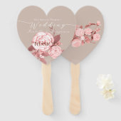 Elegant chique Roos bruiloft Handwaaier (Voorkant en achterkant)