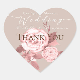 Elegant chique Roos bruiloft Hart Sticker