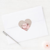 Elegant chique Roos bruiloft Hart Sticker (Envelop)