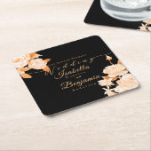 Elegant chique Roos bruiloft Kartonnen Onderzetters (Schuin)