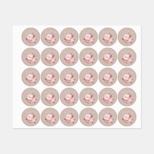Elegant chique Roos bruiloft Labels (Vel)