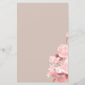 Elegant chique Roos bruiloft menu (Achterkant)