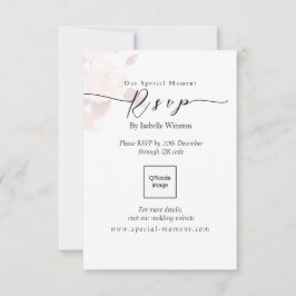 Elegant Chique Roos Bruiloft QRcode RSVP Kaartje