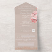 Elegant chique Roos bruiloft uitnodiging Kaart (Binnen)