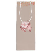 Elegant chique Roos bruiloft Wijn Cadeautas (Achterkant)