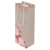 Elegant chique Roos bruiloft Wijn Cadeautas (Voorkant Gekanteld)