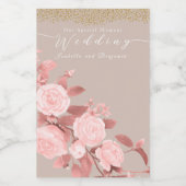 Elegant chique Roos bruiloft Wijn Etiket (Enkel label)