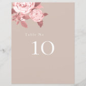 Elegant chique Roos bruiloft zitkaarten (Achterkant)