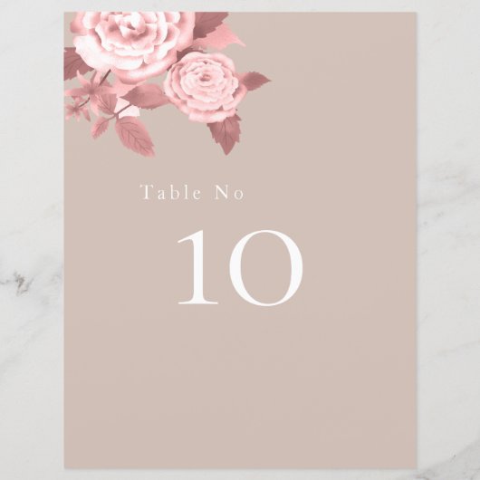 Elegant chique Roos bruiloft zitkaarten (Achterkant)