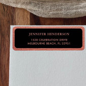 Elegant chique Roos gouden roze retouradres Etiket