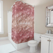 Elegant chique Roos gouden zeemeermin faux glitter Douchegordijn (In situ)