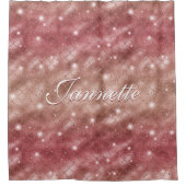 Elegant chique Roos gouden zeemeermin faux glitter Douchegordijn (Voorkant)