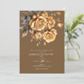 Elegant chique Roos | Romantische verlovingsfeest Kaart (Staand voorkant)