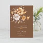 Elegant chique Roos | Romantische verlovingsfeest Kaart (Staand voorkant)