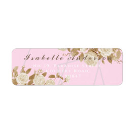 Elegant chique Roos roze retour adreslabel Etiket