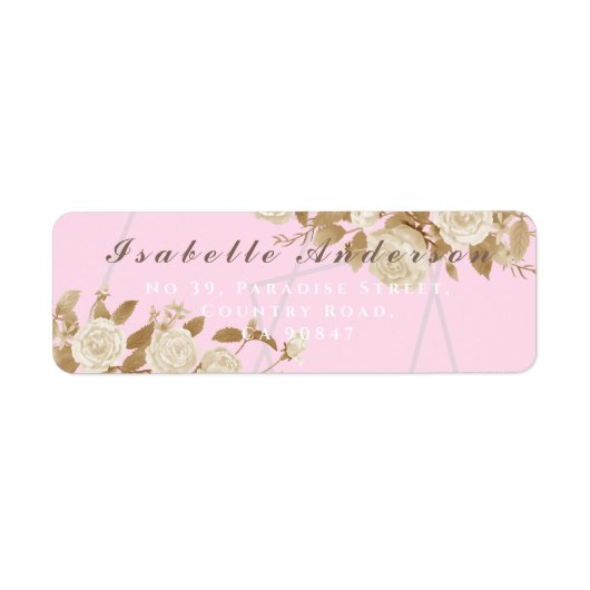 Elegant chique Roos roze retour adreslabel Etiket (Voorkant)