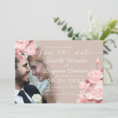 Elegant chique Roos Save the Date Kaart (Staand voorkant)