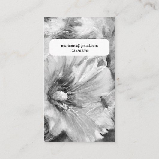 Elegant chique roze bloemig visitekaartje (Achterkant)