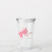 Elegant & Chique Roze Bow Meisje Baby shower Acryl Drinkbeker (Voorkant)