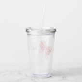 Elegant & Chique Roze Bow Meisje Baby shower Acryl Drinkbeker (Achterkant)