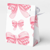 Elegant & Chique Roze Bow Meisje Baby shower Bedankdoosjes (Achterkant)