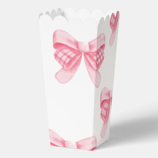 Elegant & Chique Roze Bow Meisje Baby shower Bedankdoosjes (Achterkant)