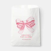 Elegant & Chique Roze Bow Meisje Baby shower Bedankzakje (Voorkant)