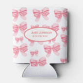 Elegant & Chique Roze Bow Meisje Baby shower Blikjeskoeler (Achterkant)