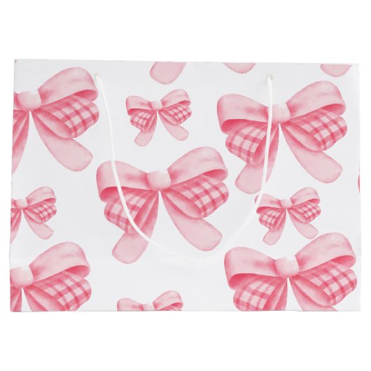 Elegant & Chique Roze Bow Meisje Baby shower Groot Cadeauzakje (Achterkant)