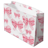 Elegant & Chique Roze Bow Meisje Baby shower Groot Cadeauzakje (Achterkant Gekanteld)