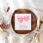 Elegant & Chique Roze Bow Meisje Baby shower Servet