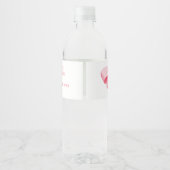 Elegant & Chique Roze Bow Meisje Baby shower Waterfles Etiket (Achterkant)