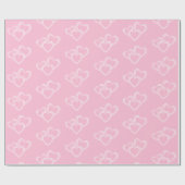 Elegant, chique roze en witte drie harten patroon cadeaupapier (Vlak)