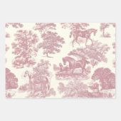Elegant chique roze paard toilet inpakpapier vel (Voorkant 2)