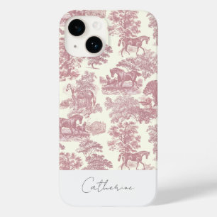 Elegant chique roze paard toilet naam Case-Mate iPhone 14 hoesje