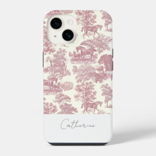 Elegant chique roze paard toilet naam iPhone 14 hoesje