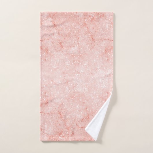 Elegant chique roze rosé kwarts glitter marmer bad handdoek (Handdoek)