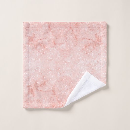 Elegant chique roze rosé kwarts glitter marmer bad handdoek (Wasdoekje)