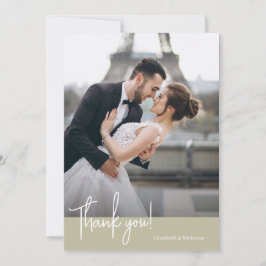 Elegant chique salie groene bruiloft bedankkaart