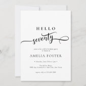 Elegant chique script 70e verjaardag uitnodiging (Voorkant)