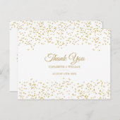 Elegant chique script Bedankt Gold Dust Confetti Briefkaart (Voorkant / Achterkant)