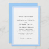 Elegant & Chique Script Blauw Bruiloft Kaart (Voorkant / Achterkant)