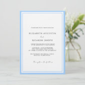Elegant & Chique Script Blauw Bruiloft Kaart (Staand voorkant)