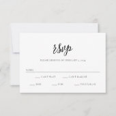 Elegant chique script bruiloft RSVP kaartje (Voorkant)