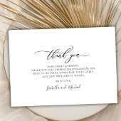 Elegant chique script foto bruiloft dank u kaart