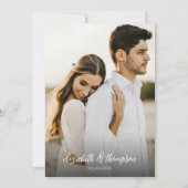 Elegant chique script foto bruiloft Sla de datum o Kaart (Achterkant)