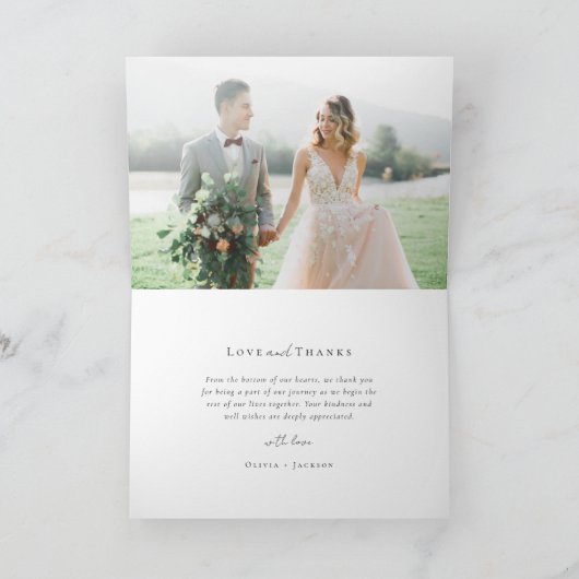 Elegant Chique Script Foto Collage Bruiloft Kaart (Binnen)